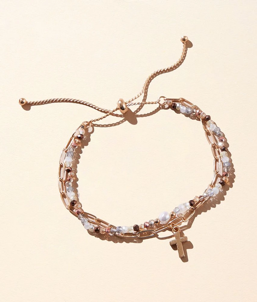 Beaded Cross Bracelet