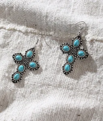 Sterling & Stitch Western Cross Earring