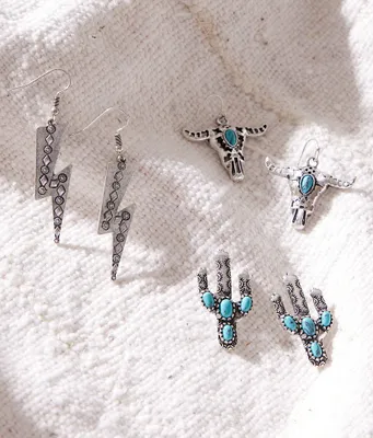 Sterling & Stitch 3 Pack Turquoise Earring Set