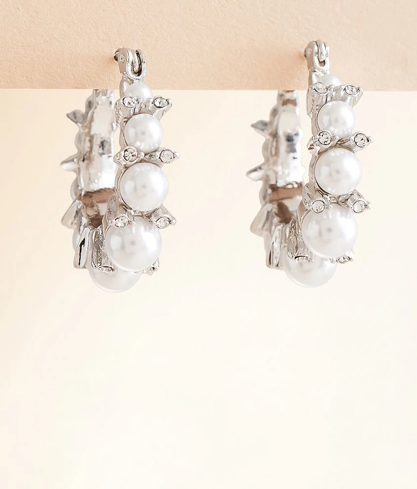Faux Pearl Hoop Earring