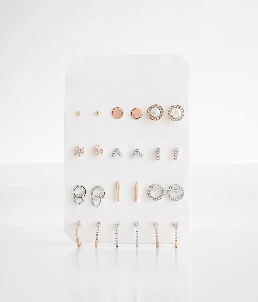 12 Pack Stud Earring Set