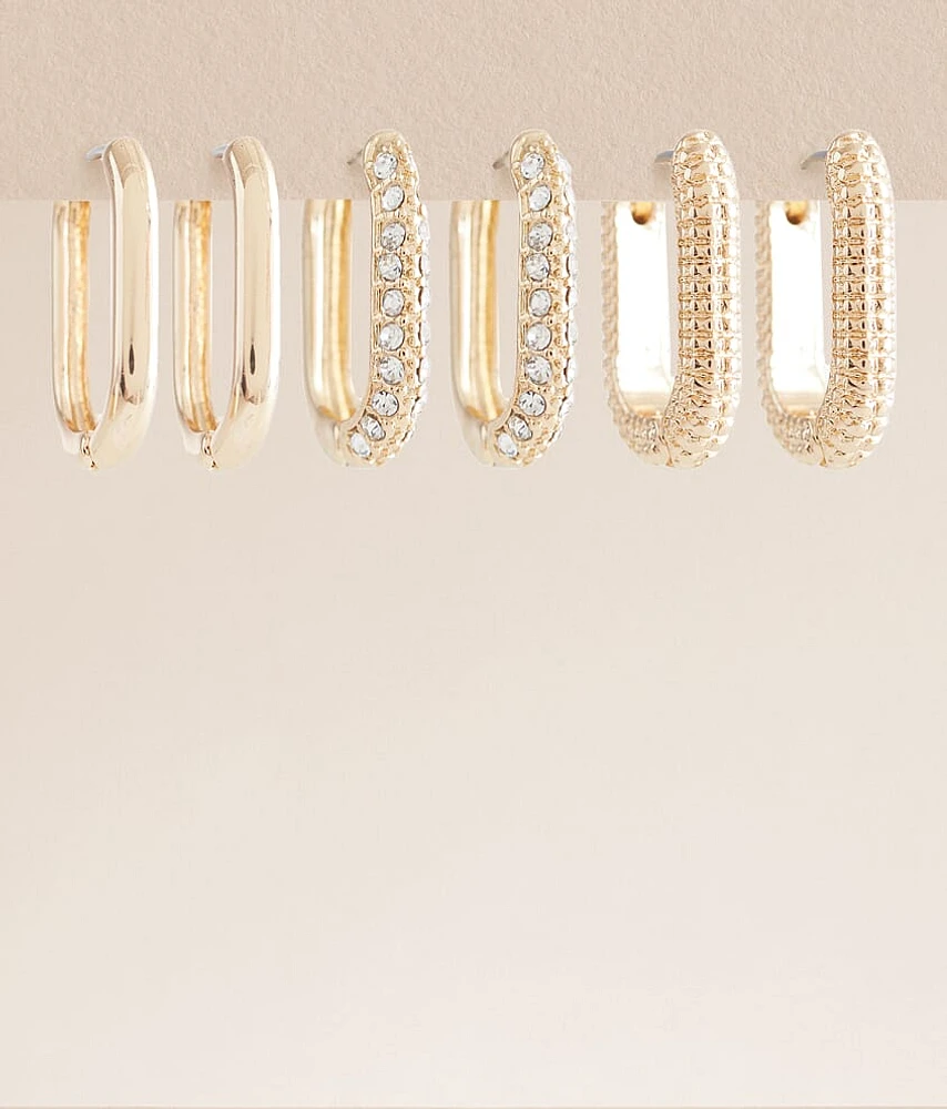 3 Pack Hoop Earring Set