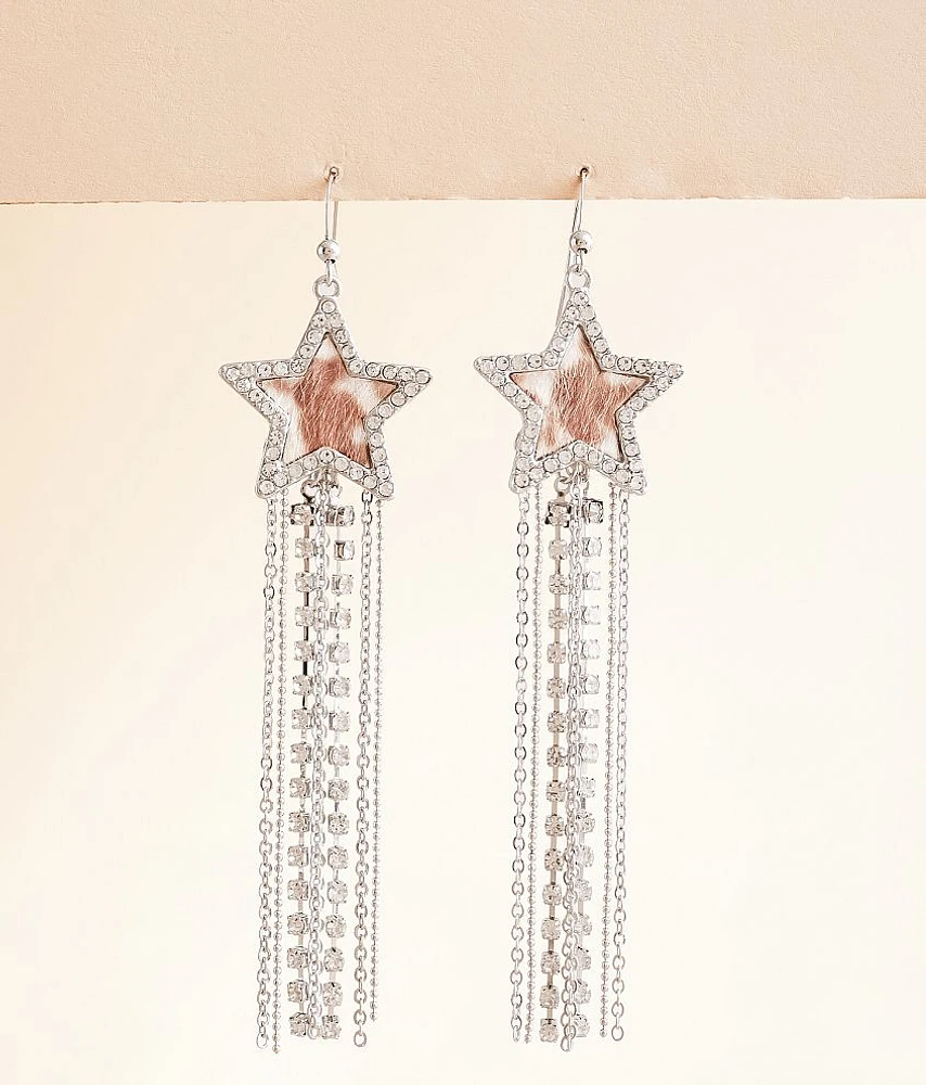 boutique by BKE Star Glitz Fringe Drop Earring