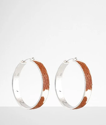 boutique by BKE Cow Print Hoop Earring