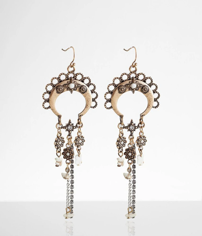 boutique by BKE Stone Fringe Drop Earring