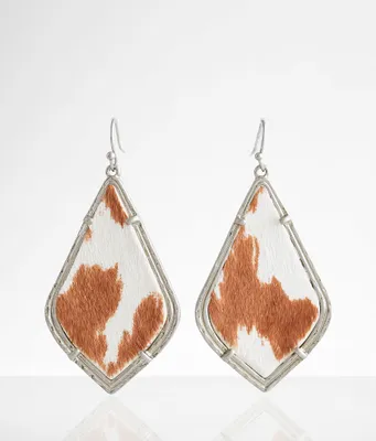 boutique by BKE Cow Hide Teardrop Earring