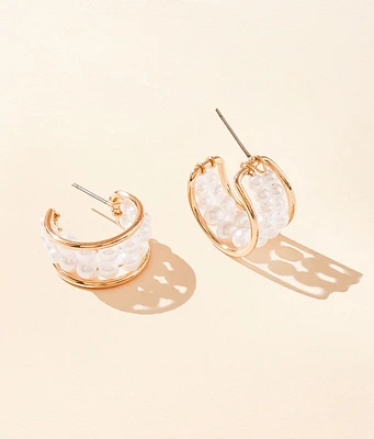 boutique by BKE Faux Pearl Hoop Earring