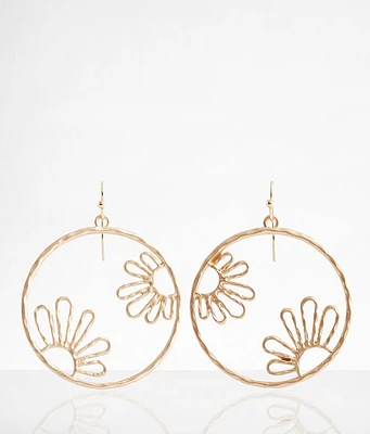 boutique by BKE Flower Hoop Drop Earring