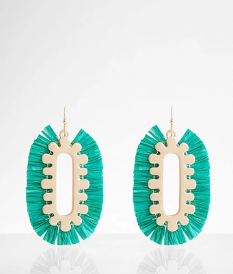 boutique by BKE Raffia Fringe Earring