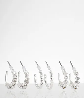 boutique by BKE 3 Pack Glitz Hoop Earring Set