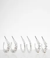 boutique by BKE 3 Pack Glitz Hoop Earring Set