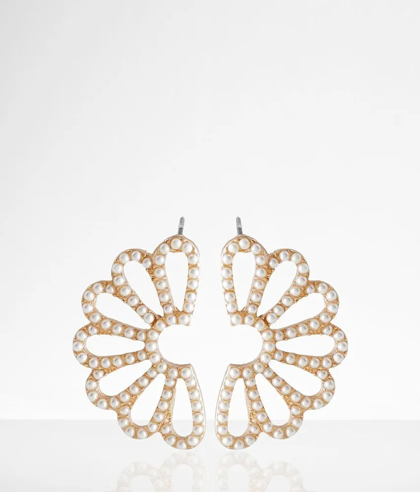 Faux Pearl Petal Earring