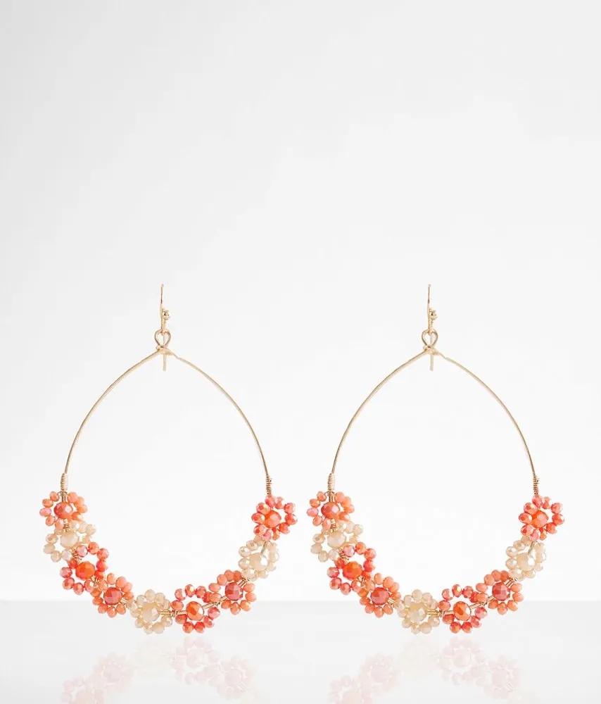 Flower Bead Drop Earring