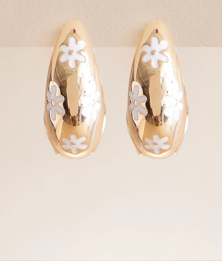 Floral Hoop Earring