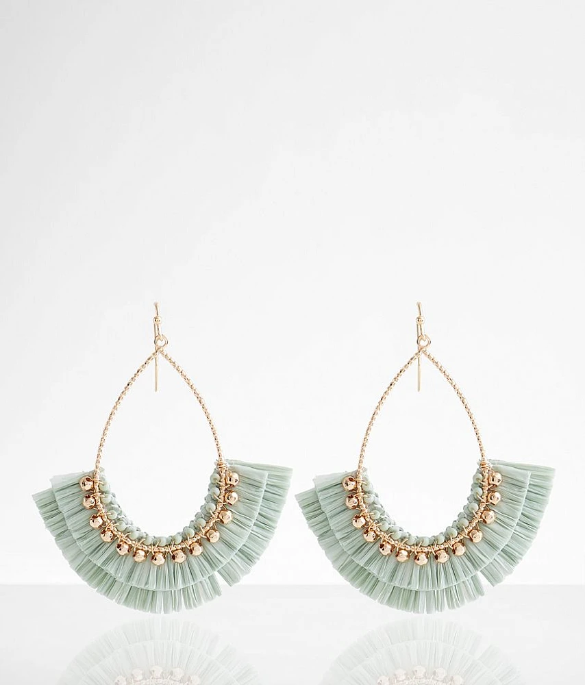 boutique by BKE Raffia Fringe Drop Earring