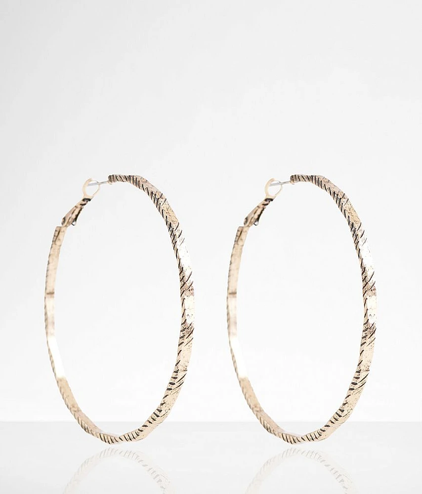 Textured Hoop Earring