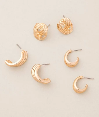 boutique by BKE 3 Pack Glam Earring Set