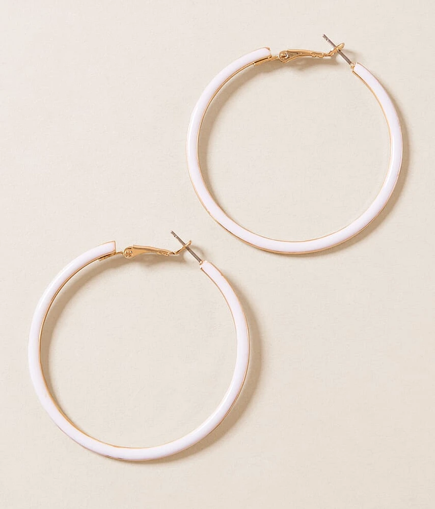boutique by BKE Enamel Hoop Earring