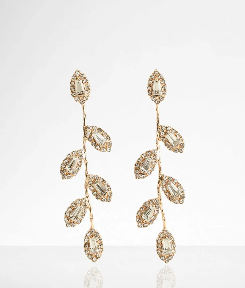 Crystal Leaf Earring