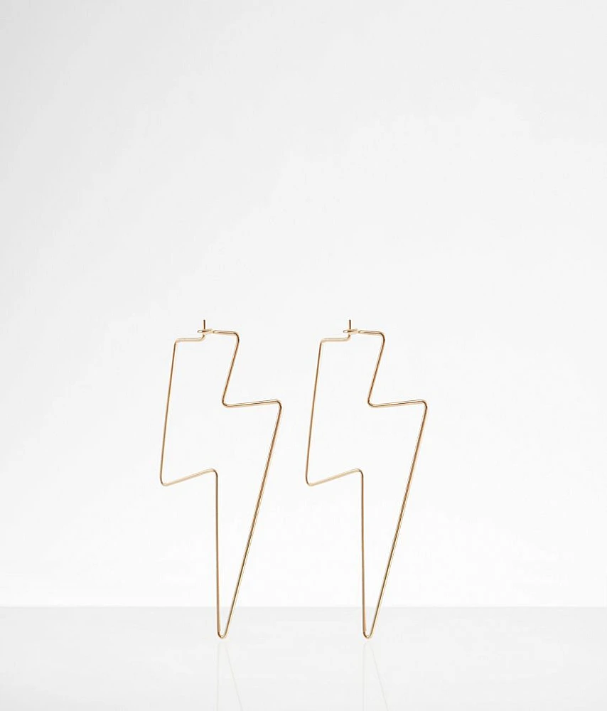 Lightning Bolt Outline Earring