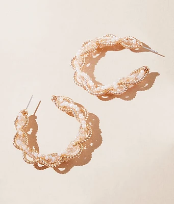 boutique by BKE Beaded Hoop Earring