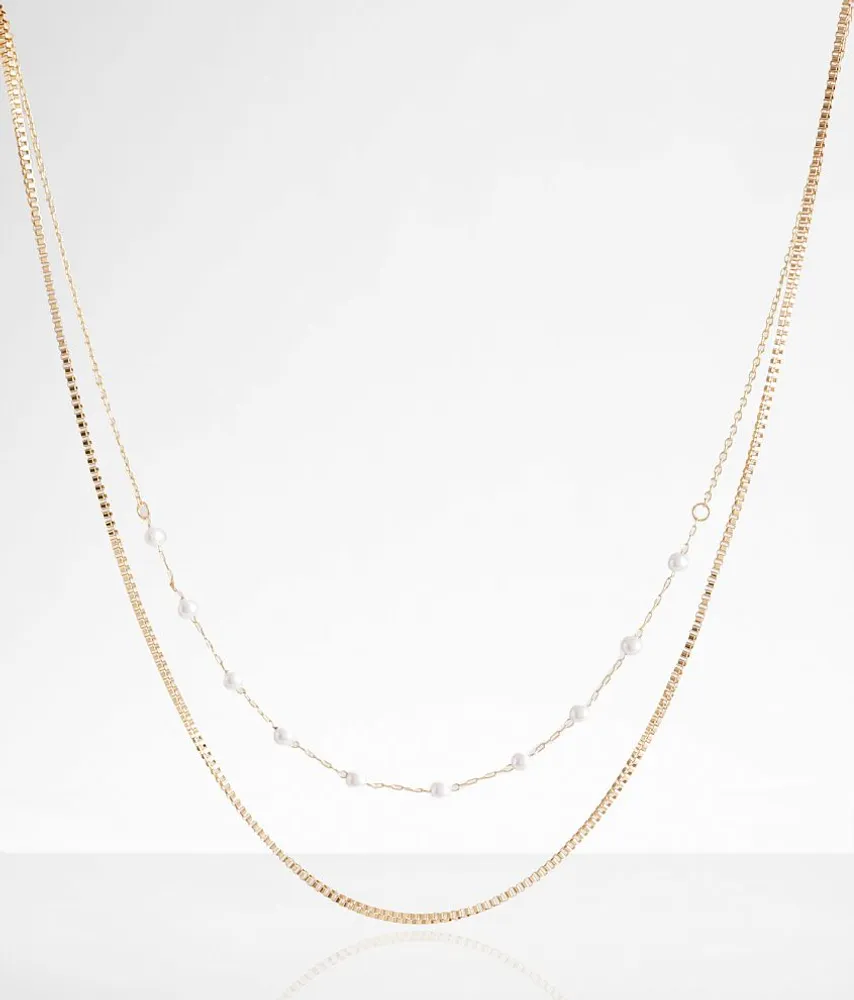 Faux Pearl Tiered Necklace