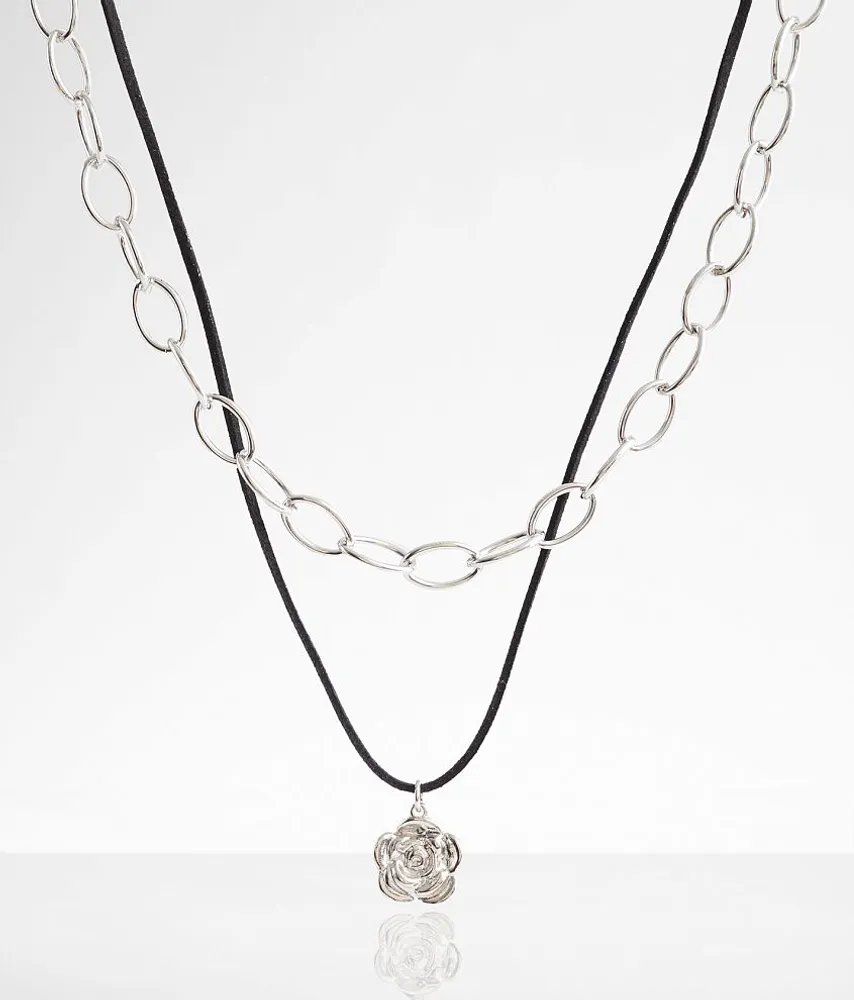 boutique by BKE 2 Pack Rose Necklace Set