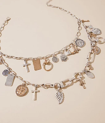 boutique by BKE Tiered Charm Necklace