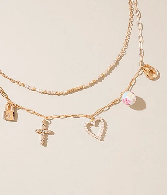 boutique by BKE Tiered Charm Necklace