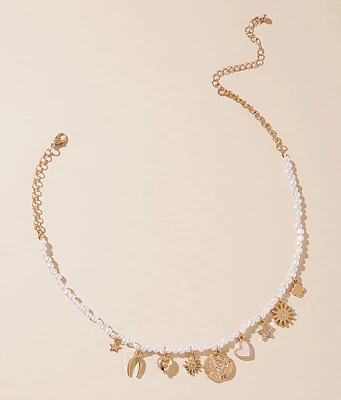 boutique by BKE Faux Pearl Charm Necklace