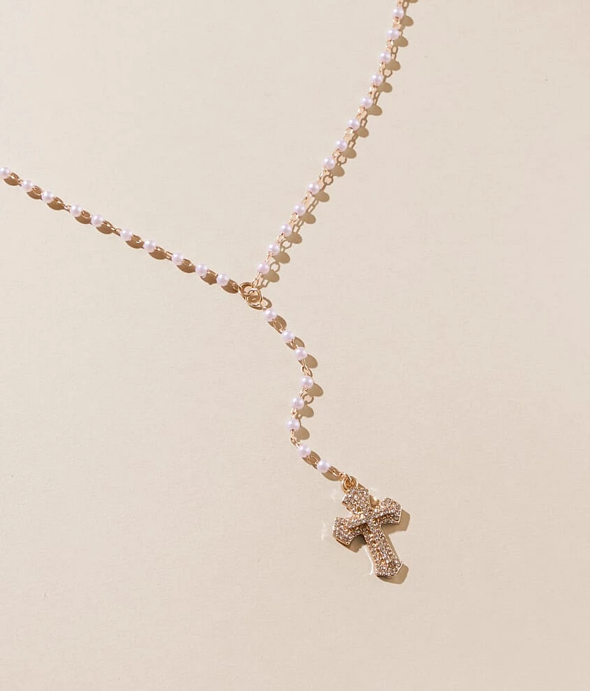boutique by BKE Glitz Cross Y-Necklace