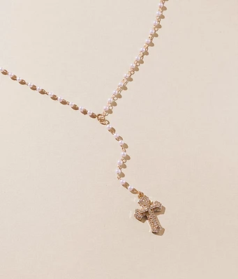 boutique by BKE Glitz Cross Y-Necklace