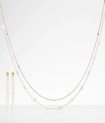 boutique by BKE Glitz Earring & Necklace Set