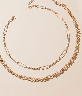 boutique by BKE 2 Pack Mixed Chain Necklace Set