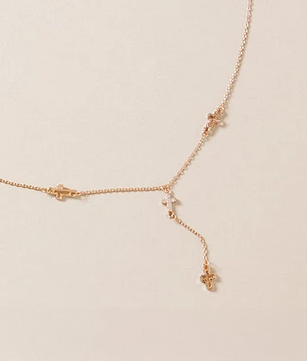 boutique by BKE Glitz Multi Cross Necklace