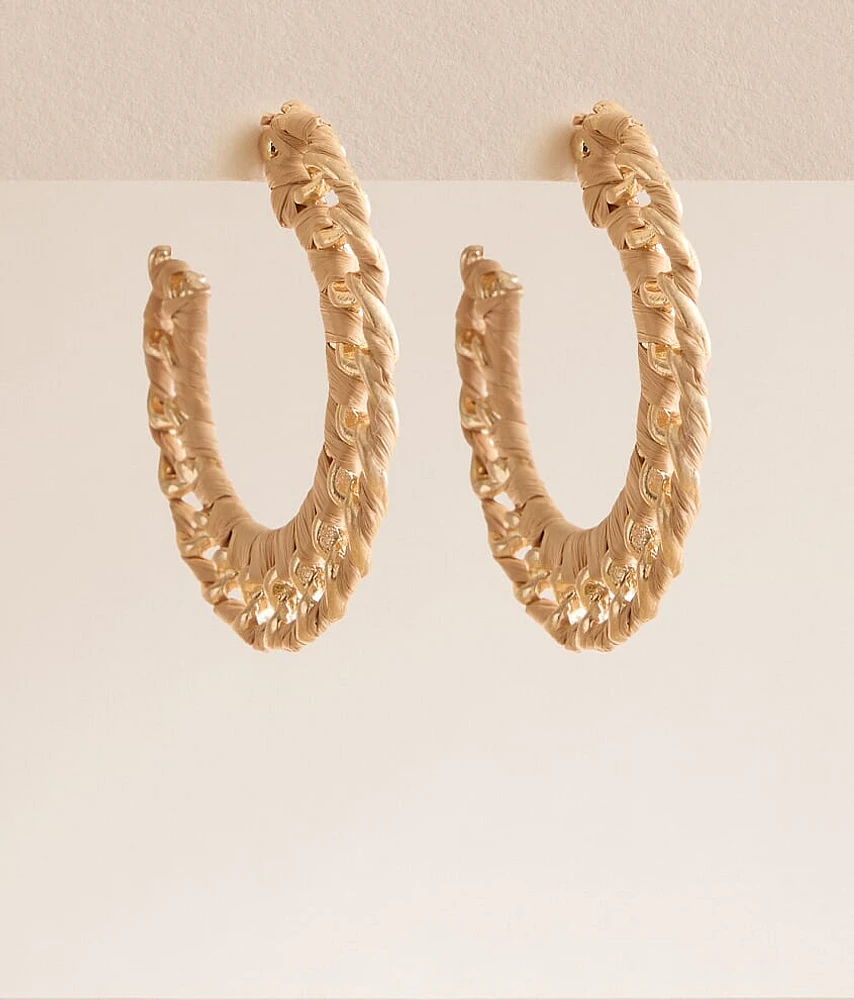 boutique by BKE Raffia Wrapped Hoop Earring