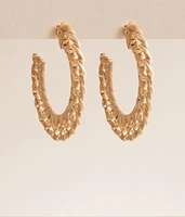 boutique by BKE Raffia Wrapped Hoop Earring