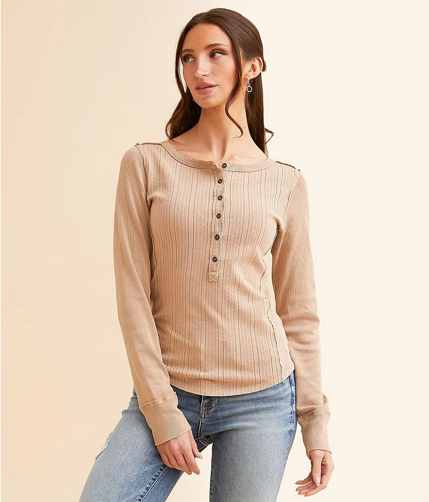 Pointelle Washed Henley