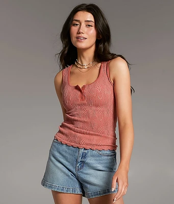 BKE core Textured Henley Tank Top