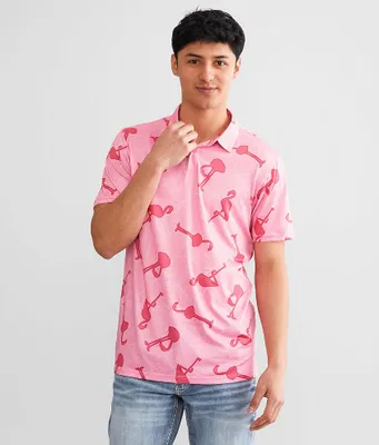 Departwest Flamingo Performance Stretch Polo