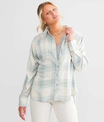 BKE Textured Plaid Boyfriend Shirt
