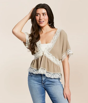 Daytrip Floral Lace Peplum Top