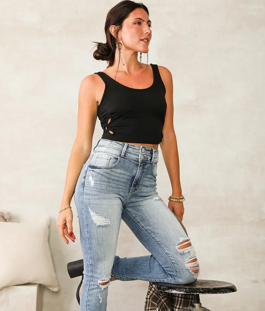 Rib Knit Cropped Tank Top