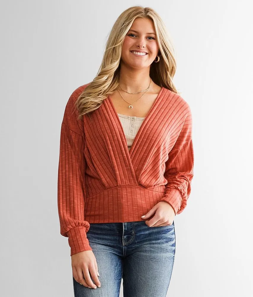 Surplice Knit Top