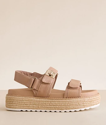 Steve Madden Bigmona Leather Flatform Sandal