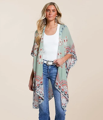 Angie Floral Woven Kimono - One Size