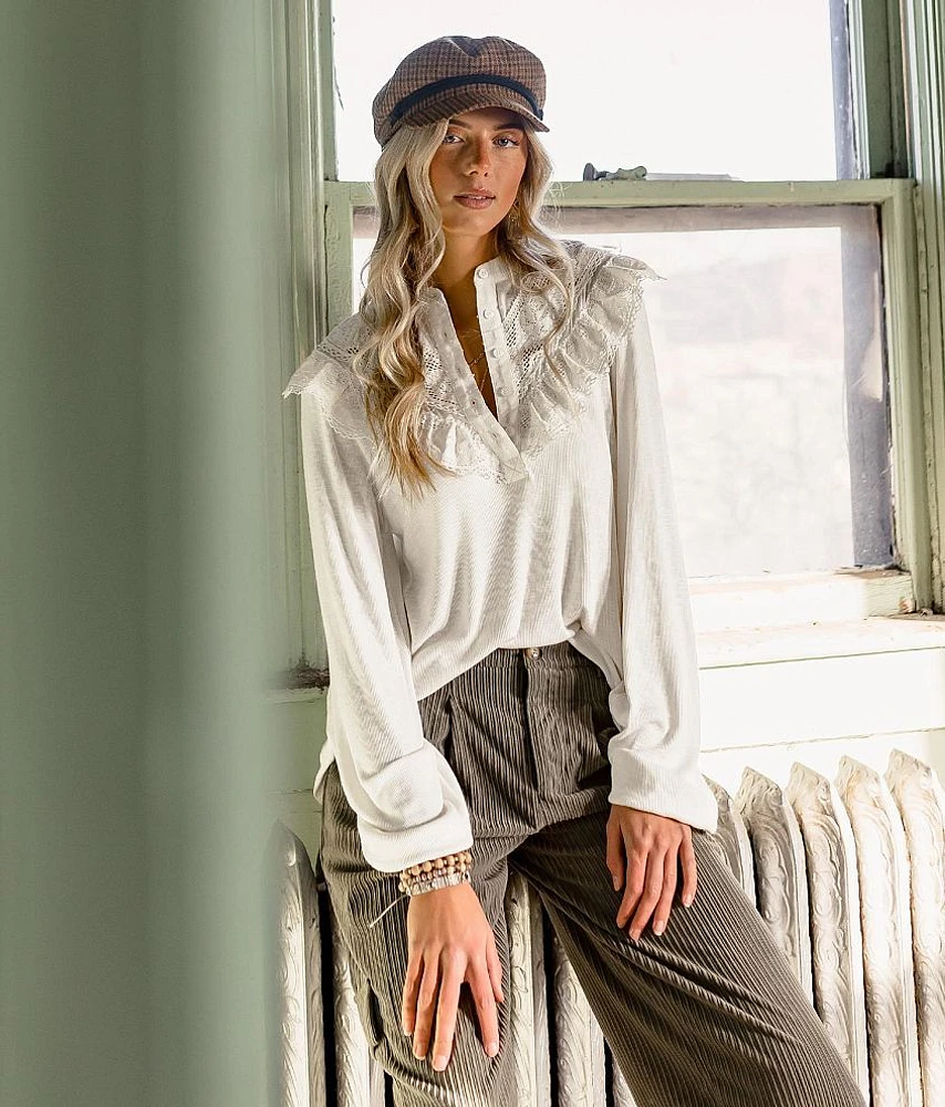 Lace Collared Henley