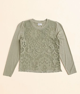Girls - BKE Floral Lace Overlay Top