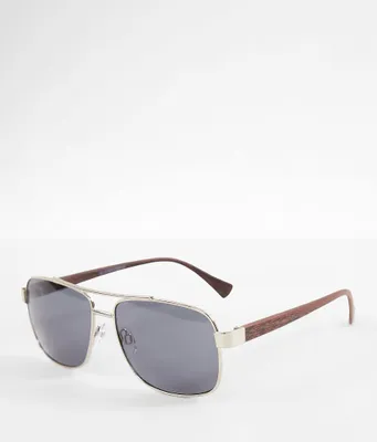 BKE Wood Stem Aviator Sunglasses