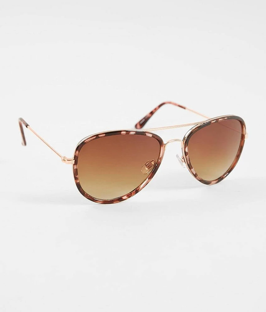 Tortoise Rimmed Aviator Sunglasses